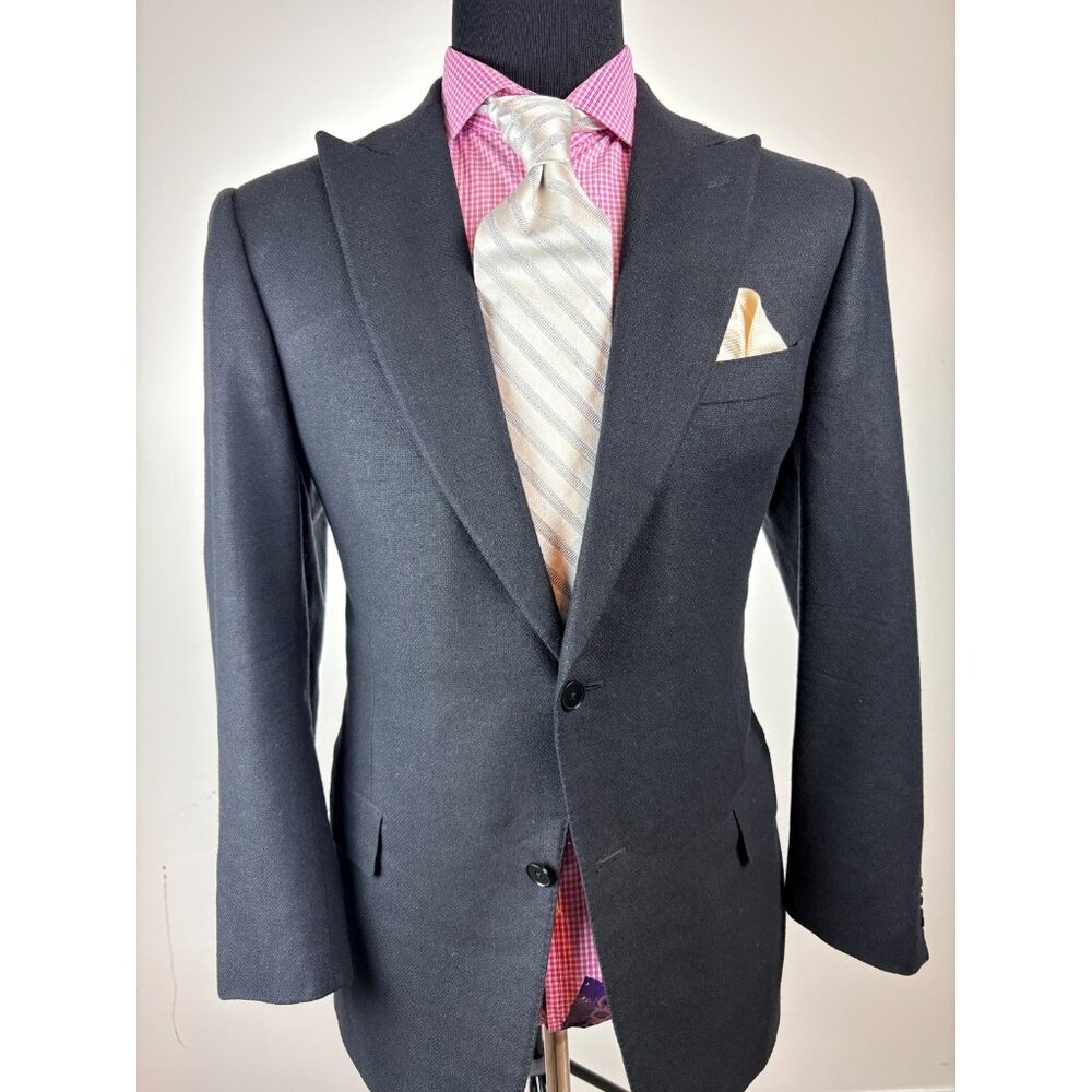 Ermenegildo ZEGNA Modern 2-Btn ***8% Cashmere*** Black Sport Jacket 44 R